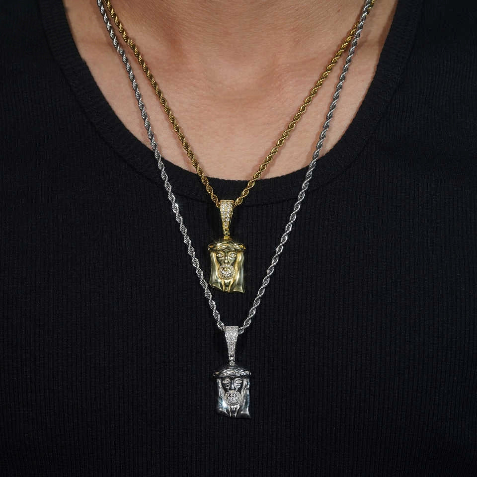 GL Silver VVS Moissanite Jesus Piece Pendant