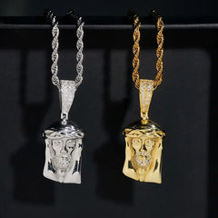 GL Silver VVS Moissanite Jesus Piece Pendant