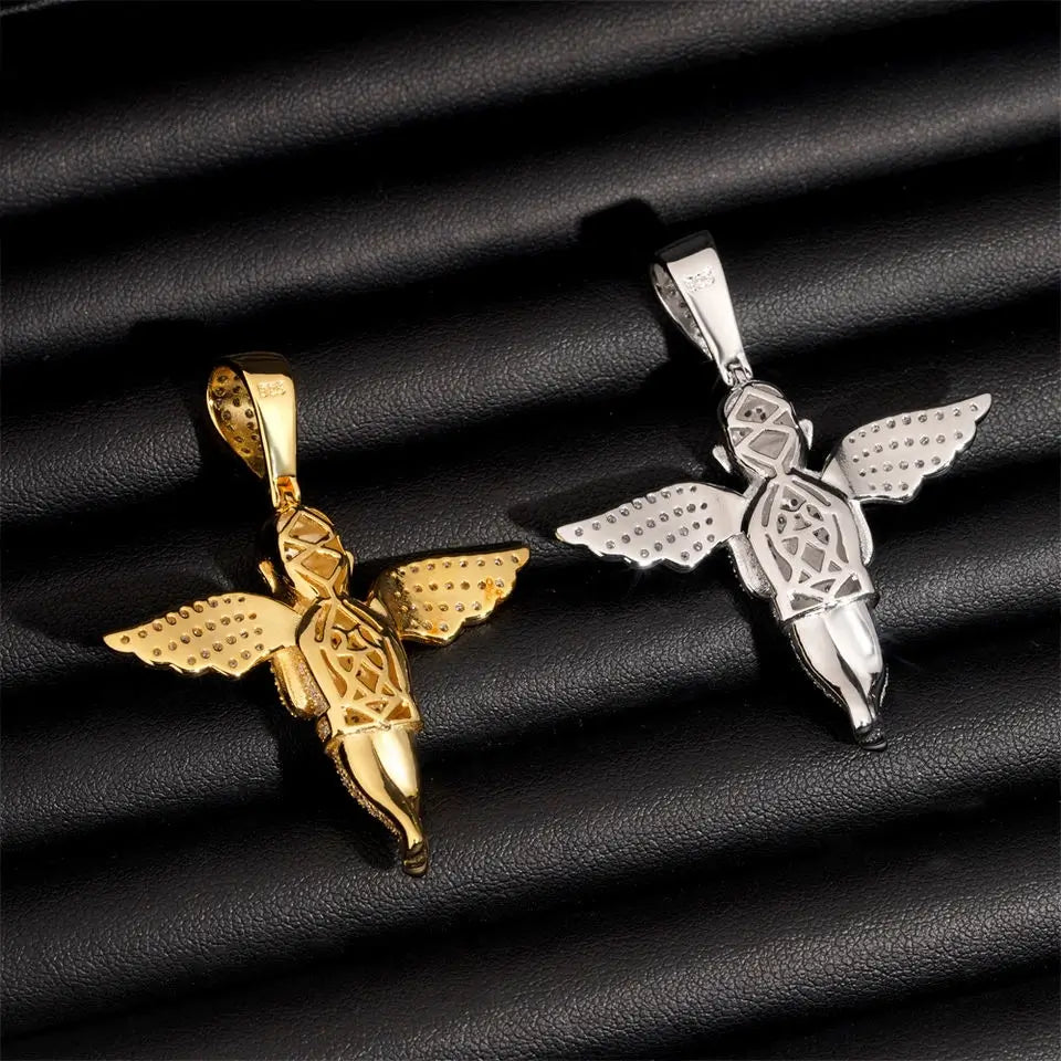 Angel Wing S925 Silver VVS Moissanite Pendant