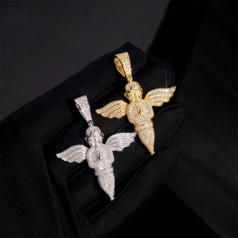 Angel Wing S925 Silver VVS Moissanite Pendant