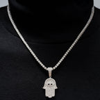 GL Eyes Hand of Fatima Hip Hop Jewelry S925 Silver Moissanite Pendant