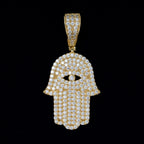 GL Eyes Hand of Fatima Hip Hop Jewelry S925 Silver Moissanite Pendant