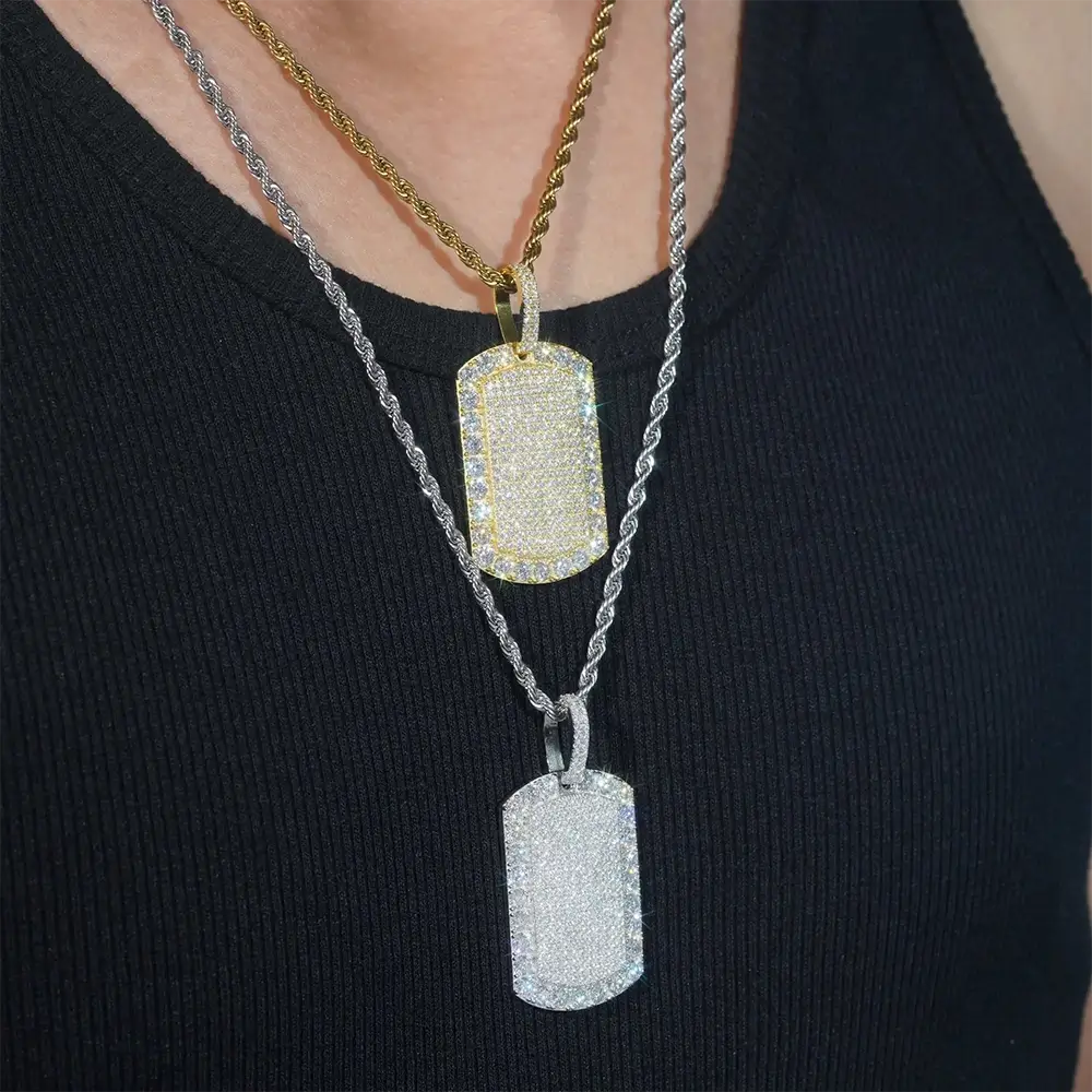 GL Iced Out Hip Hop Nameplate pendant