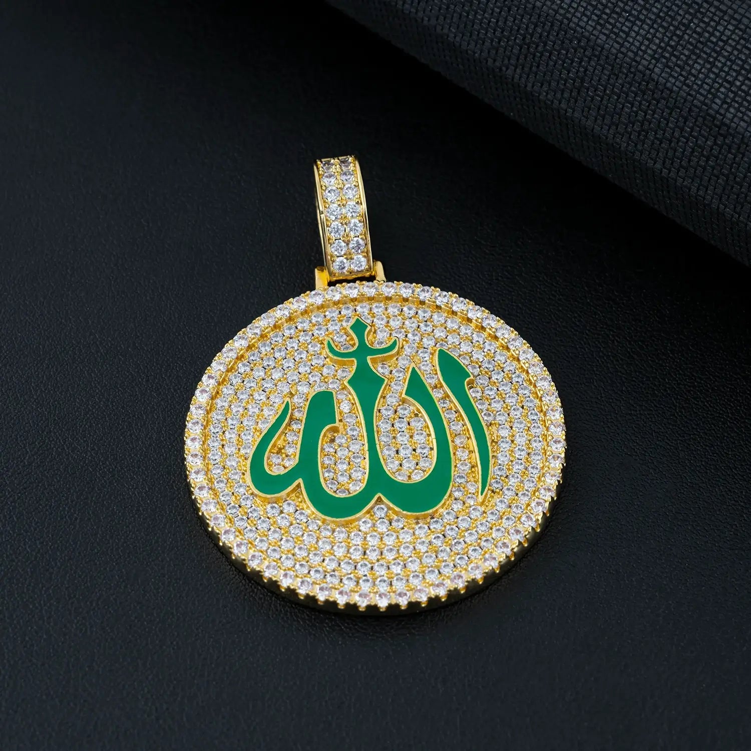 Divine Allah Round Medallion VVS Moissanite Diamond Pendant