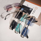 GL Hip-Hop Rimless Sunglasses VVS Moissanite Inlay Metal Arms & Multicolor Lenses