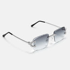 GL Hip-Hop Rimless Sunglasses VVS Moissanite Inlay Metal Arms & Multicolor Lenses