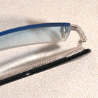 GL Hip-Hop Rimless Sunglasses VVS Moissanite Inlay Bridge & Multicolor Lenses Moissanite Metal Arms