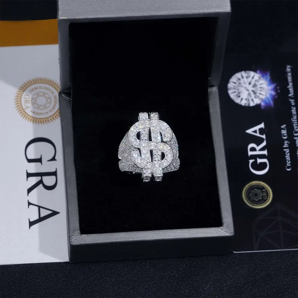GL Iced $ Money Hip Hop Moissanite Ring