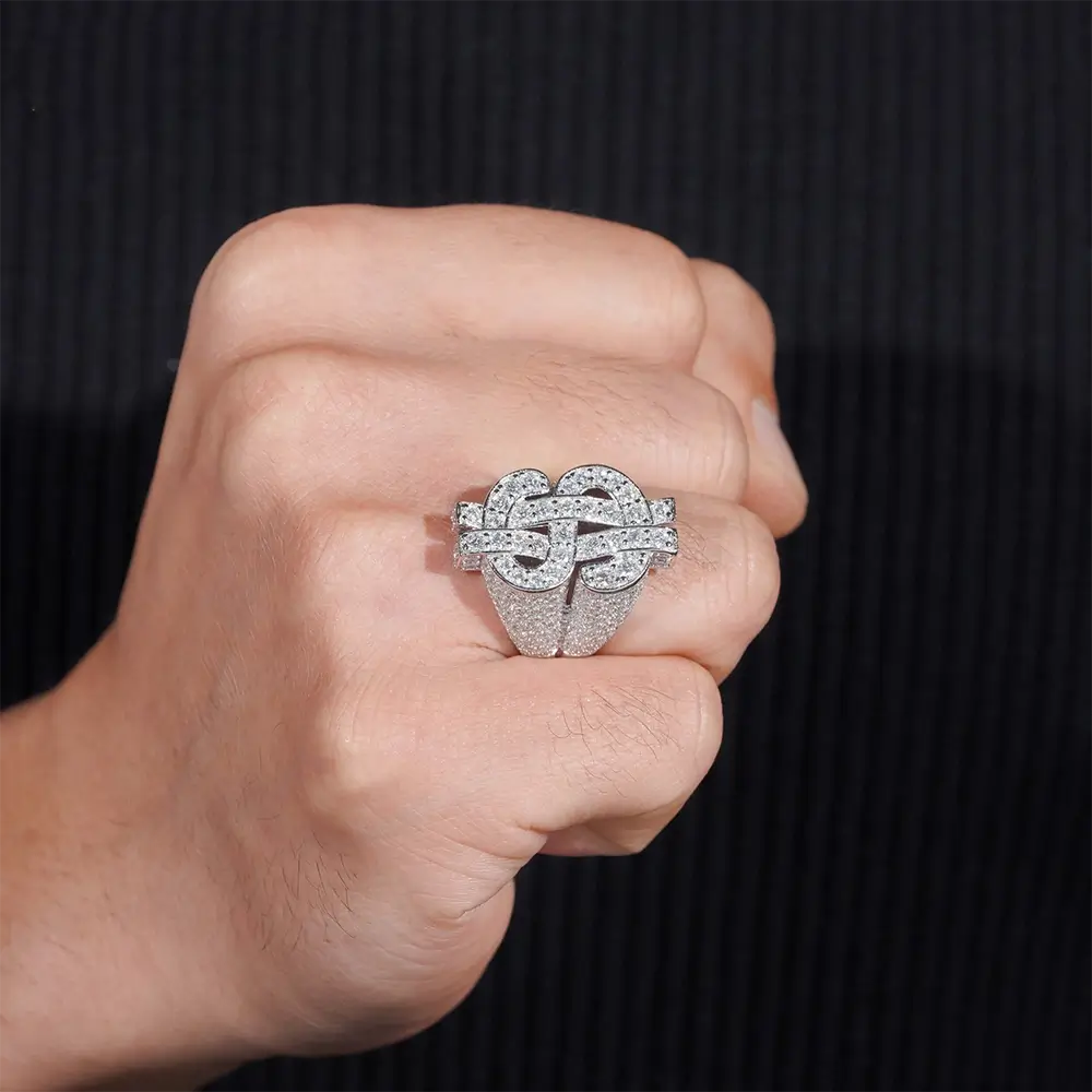 GL Iced $ Money Hip Hop VVS Moissanite Ring Main image