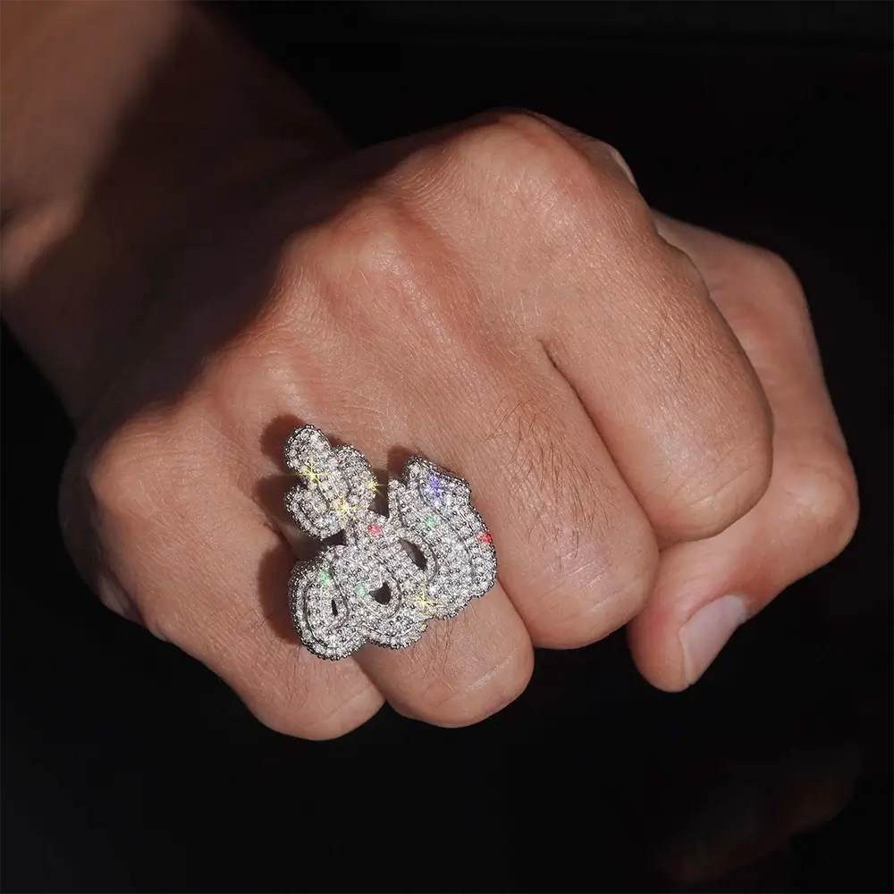 GL Allah Rings Iced Out VVS Moissanite Diamond Ring Main image