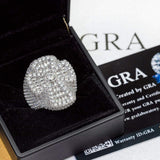 GL New Personalized Cross Moissanite 925 Silver Hip Hop Men's Ring