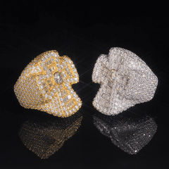 GL New Personalized Cross Moissanite 925 Silver Hip Hop Men's Ring