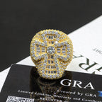 GL New Personalized Cross Moissanite 925 Silver Hip Hop Men's Ring