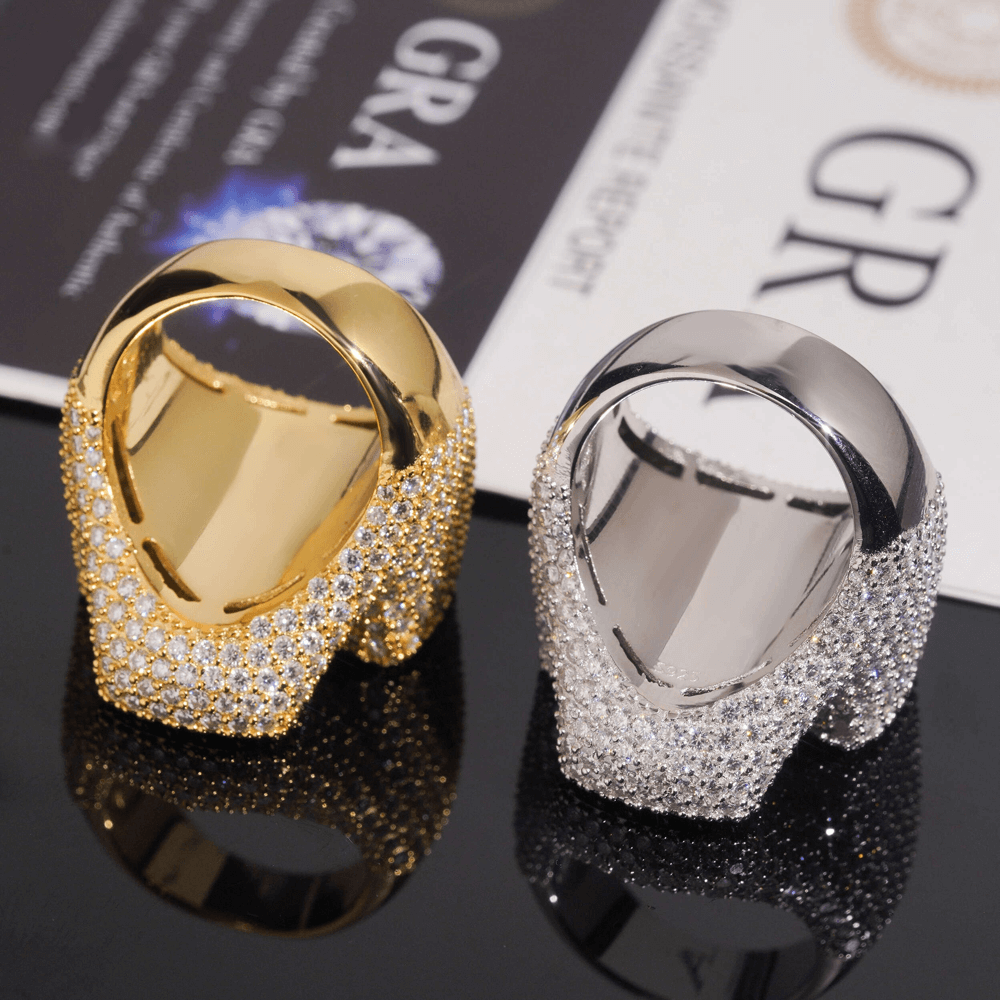 GL New Personalized Cross Moissanite 925 Silver Hip Hop Men's Ring