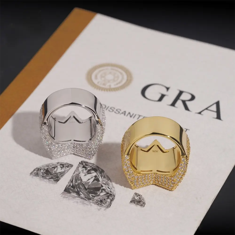 GL Hip Hop Star Boys Ring S925 Silver Moissanite Full Set With Personalized Trendy Ring