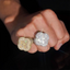 GL Iced Out Clover Baguette Moissanite Diamond Ring