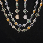 17mm Irregularly shaped Colored Moissanite Cuban link Chain
