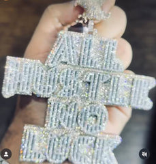 Brass-Plated 14k White Gold VVS Moissanite Diamond Letter Pendant By Max Imillion