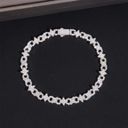 VVA Moissanite Infinity Starburst Chain S925 Silver 8mm Chain
