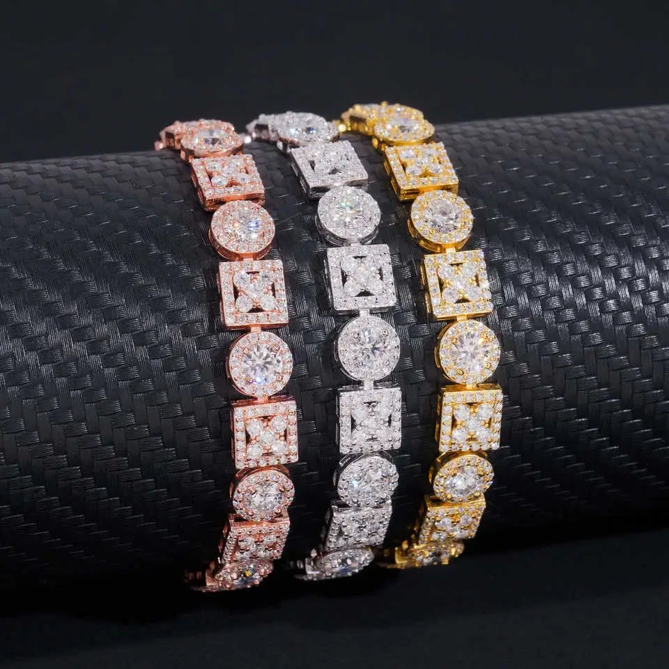 VVS Moissanite Multi-Shape Tennis Chain S925 Silver Necklace/Bracelet