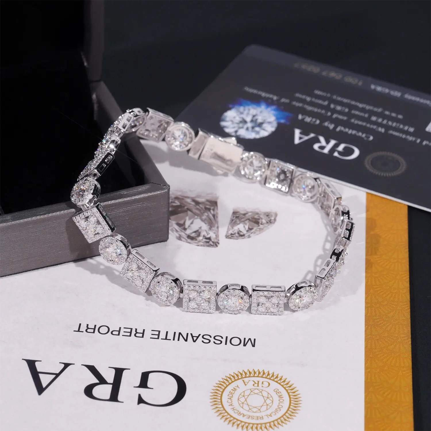 VVS Moissanite Multi-Shape Tennis Chain S925 Silver Necklace/Bracelet