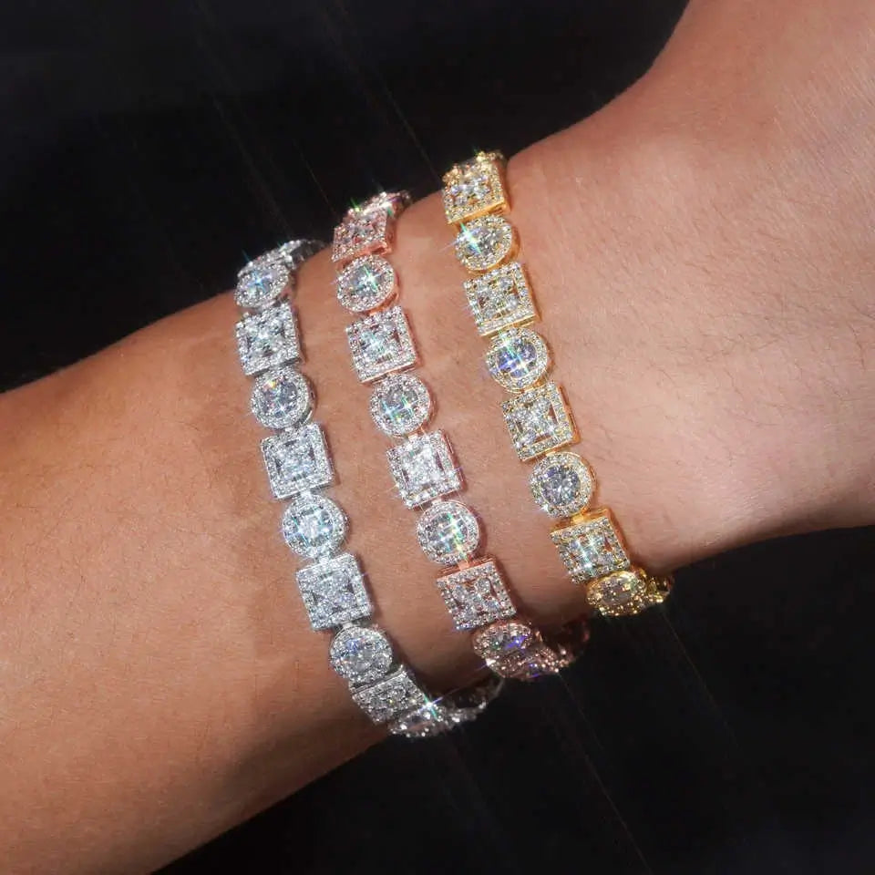 VVS Moissanite Multi-Shape Tennis Chain S925 Silver Necklace/Bracelet Zweitbild