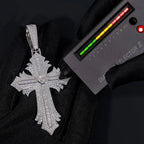 Iced Out VVS Moissanite Flare Cross Pendant S925 Silver