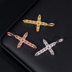4MM Ascher Cut S925 Silver VVS Moissanite Cross Pendant