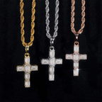 5ct Emerald Cut S925 Silver VVS Moissanite Cross Pendant