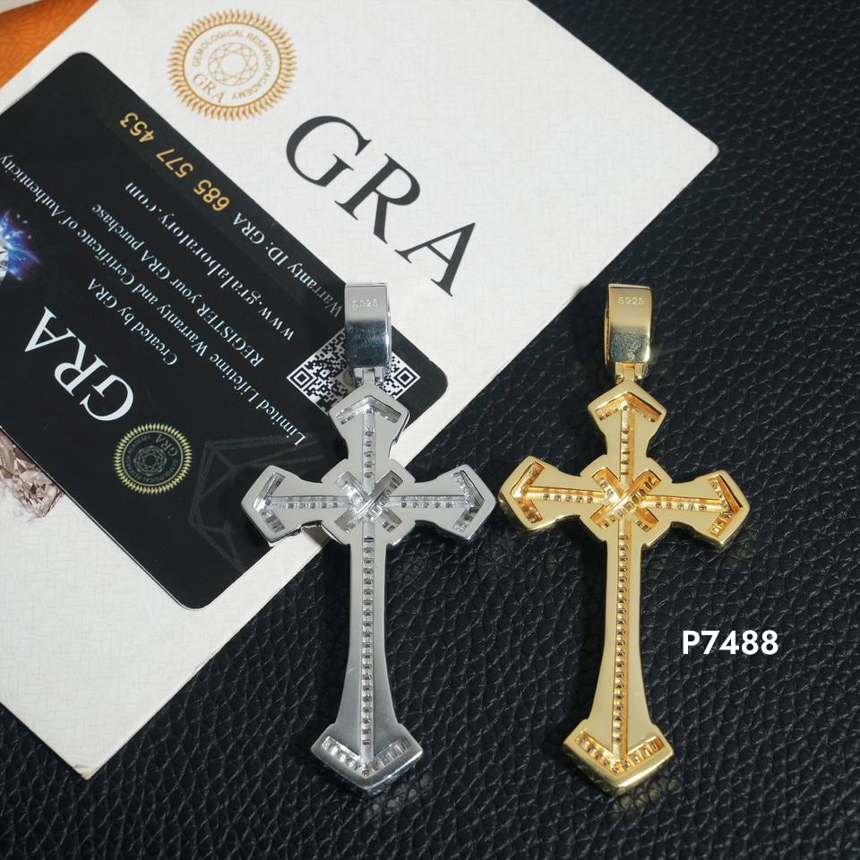 Hip hop Arrow Cross VVS Moissanite Pendant
