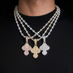 GL VVS Baguette Moissanite Cross Pendant