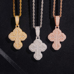 GL VVS Baguette Moissanite Cross Pendant