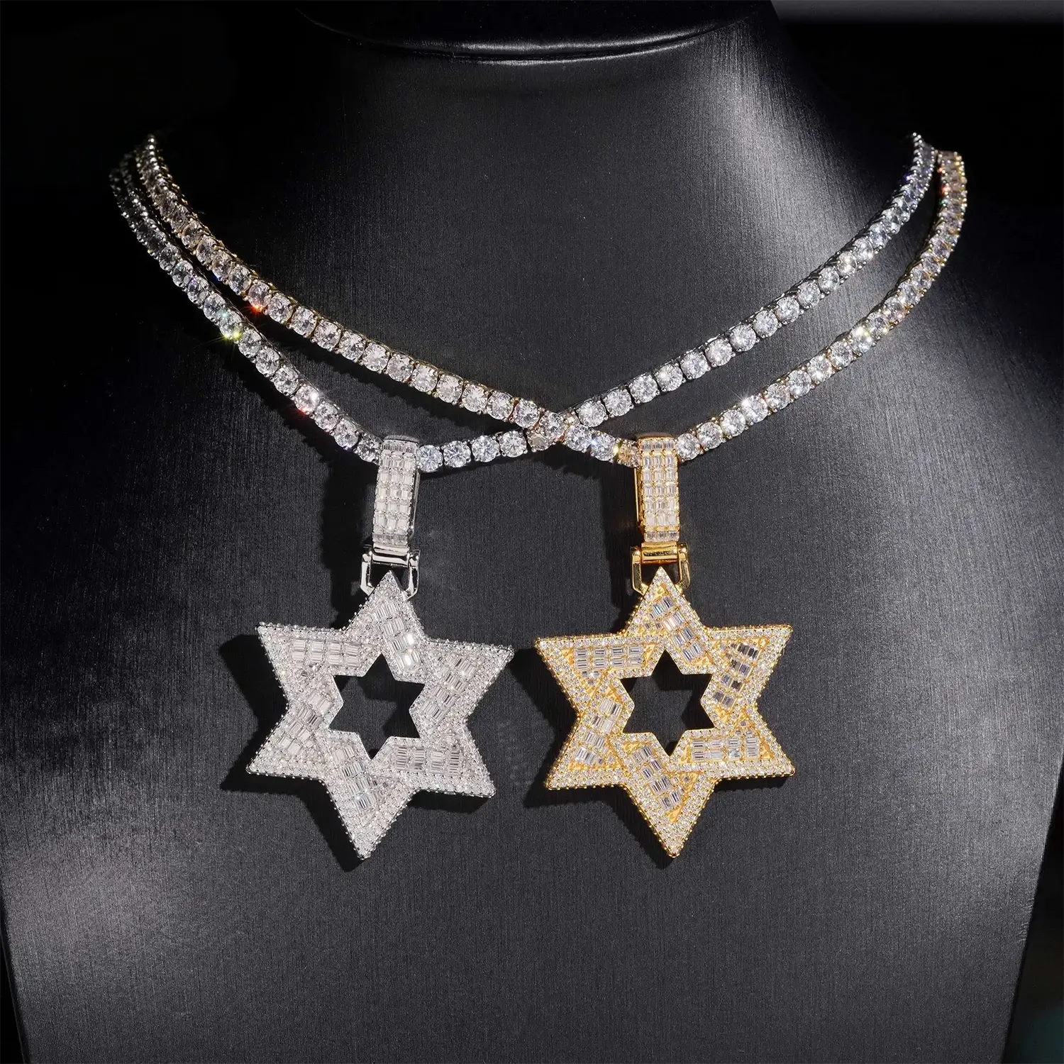 VVS Baguette Moissanite Star of David Pendant Secondary image