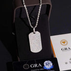 Fully Iced Out VVS Moisaanite Dog Tag Pendant