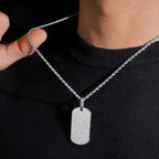 Fully Iced Out VVS Moisaanite Dog Tag Pendant