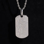 Fully Iced Out VVS Moisaanite Dog Tag Pendant
