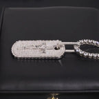Iced Out Baguette VVS Moissanite Jesus Cross Dog Tag Pendant