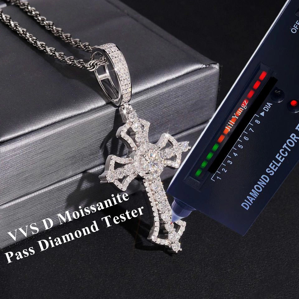 Saint Cross S925 Silver VVS Moissanite Pendant Secondary image