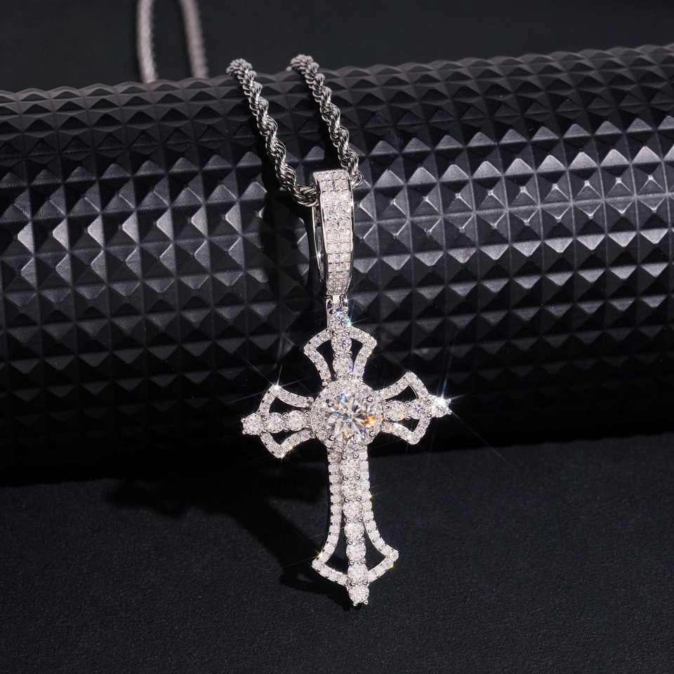 Saint Cross S925 Silver VVS Moissanite Pendant