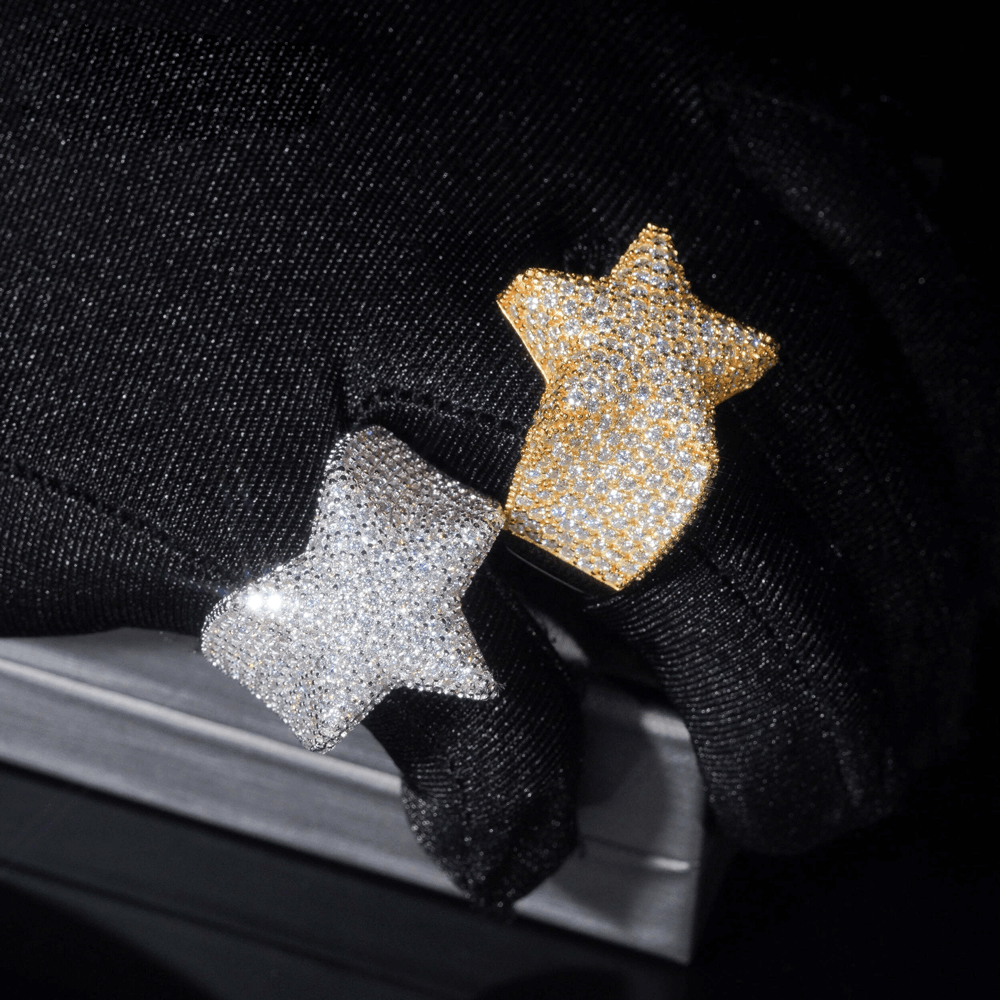 GL Hip Hop Fine Jewelry Rings VVS Moissanite Diamond Star Ring