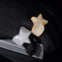 GL Hip Hop Fine Jewelry Rings VVS Moissanite Diamond Star Ring