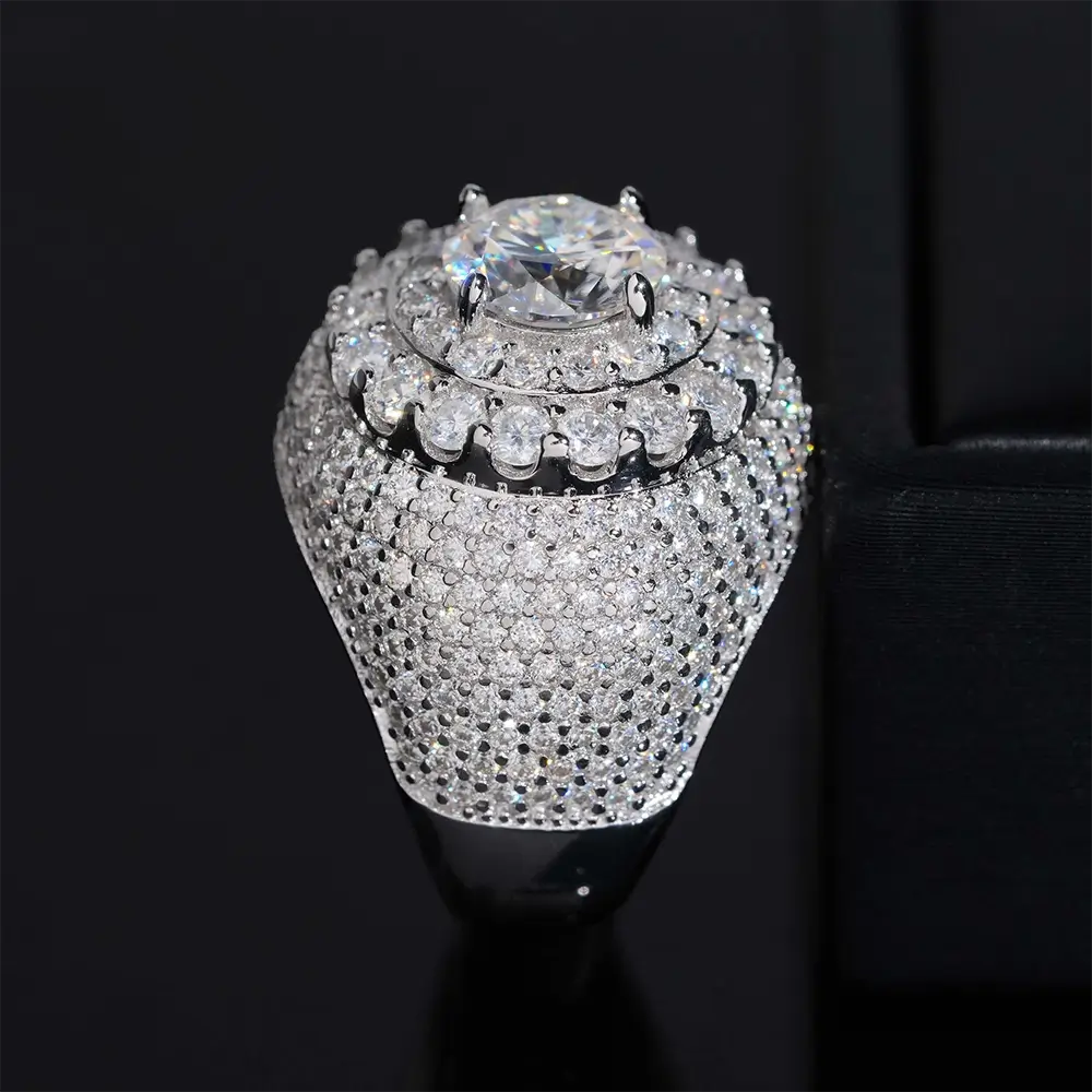 GL Iced Out VVS Moissanite Hip Hop Ring Men