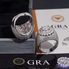 GL Iced Out VVS Moissanite Hip Hop Ring Men