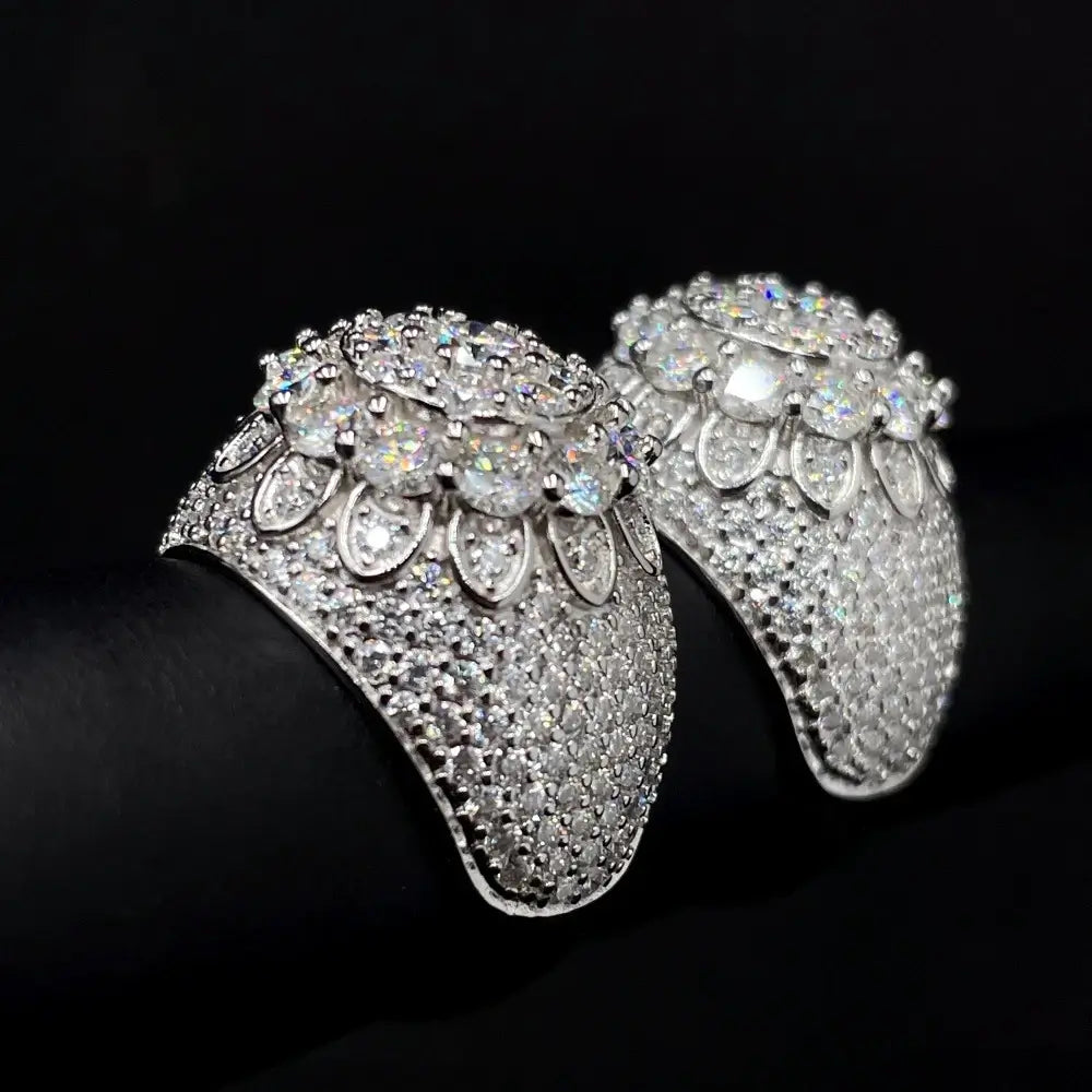 【US 3 Days Delivery】GL Hip Hop Fine Jewelry 925 Sterling Silver VVS Moissanite Diamond Ring