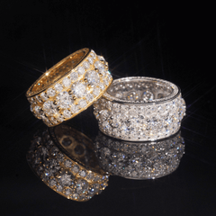 GL Pass Diamond Tester 925 Silver White Gold Moissanite Iced Out Rings