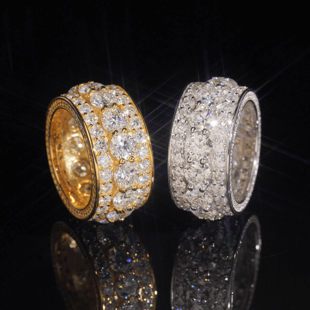 GL Pass Diamond Tester 925 Silver White Gold Moissanite Iced Out Rings