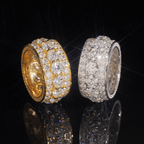 GL Pass Diamond Tester 925 Silver White Gold Moissanite Iced Out Rings