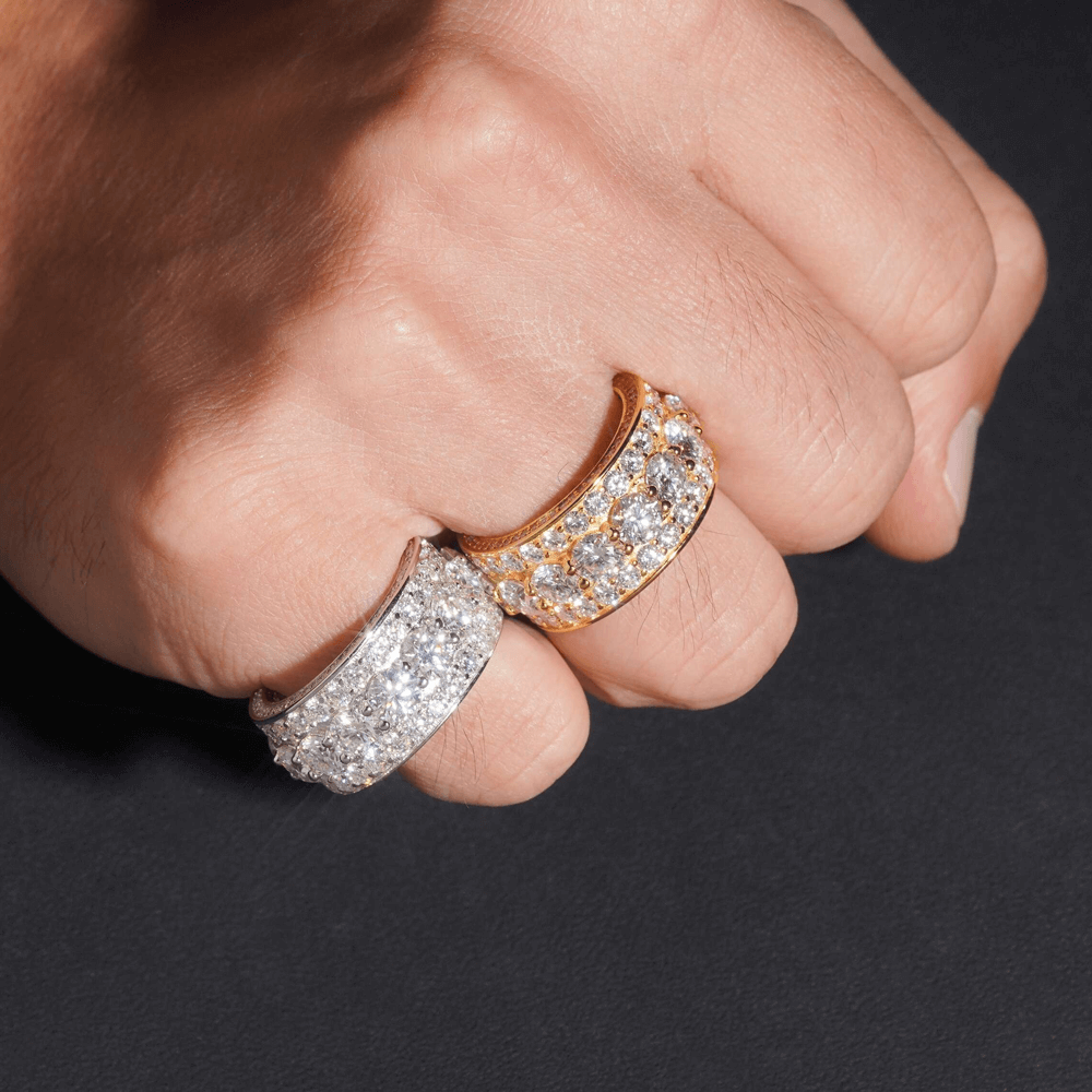 GL Pass Diamond Tester 925 Silver White Gold Moissanite Iced Out Rings