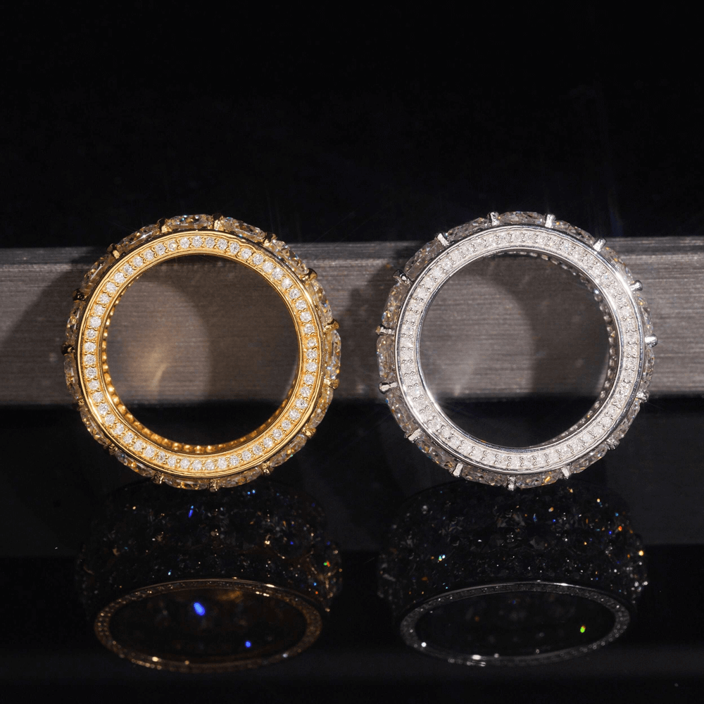GL Pass Diamond Tester 925 Silver White Gold Moissanite Iced Out Rings