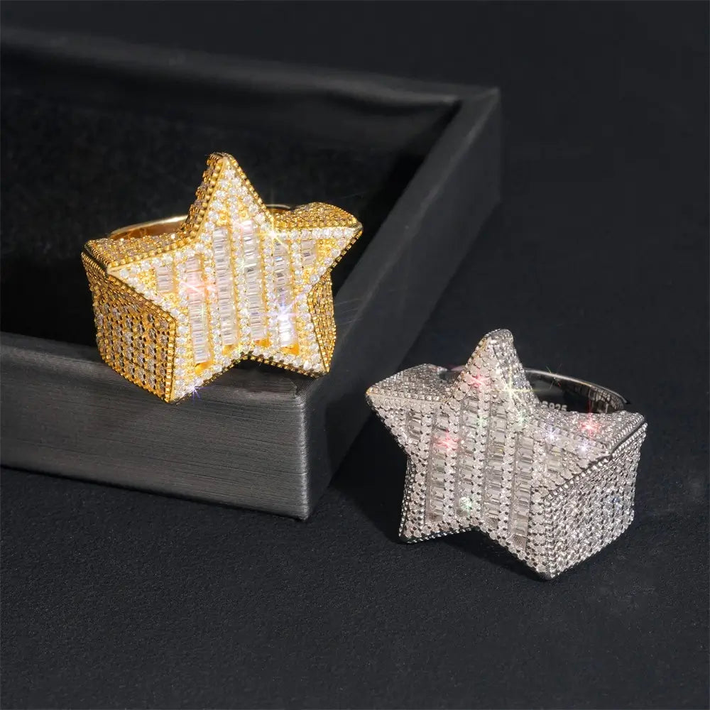 GL Star Shape Baguette VVS Moissanite Ring